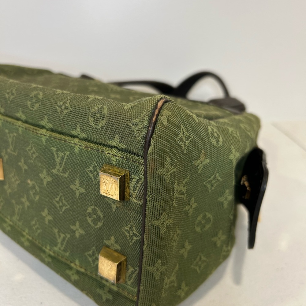 Louis Vuitton Olive Green Monogram Shoulder Bag with Dark Brown Trim - Picture 6 of 8